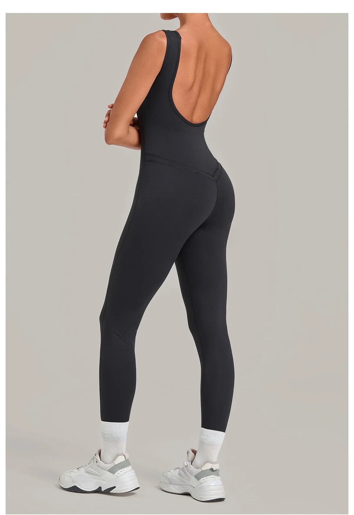 Summer Tight Yoga Jumpsuit Women Hollow Out Exposed Back Fitness Clothing Outwear Gym Running Workout Sports One Piece Suits