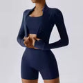 Women's 3-Piece Yoga Set | Zip Jacket & High-Waist Leggings