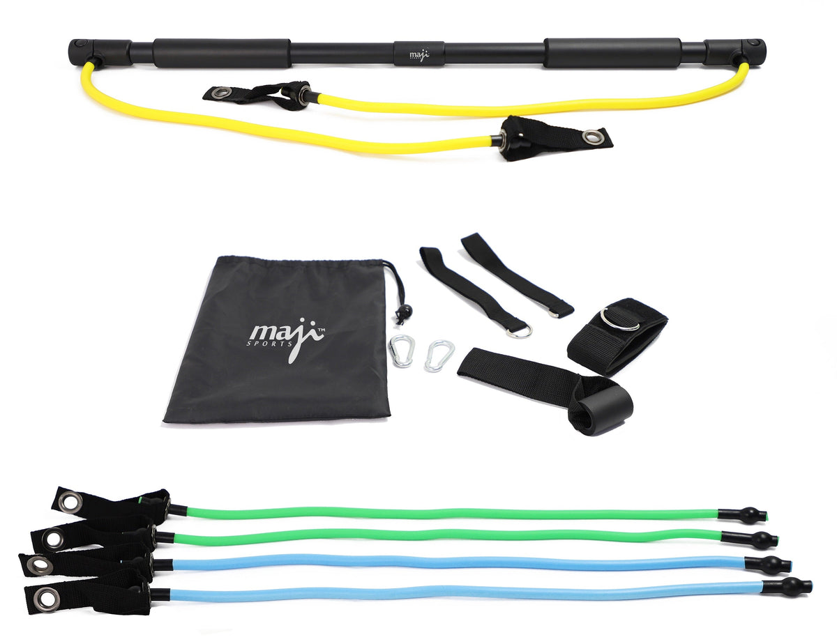 Maji Sports Portable Exercise Bar with Resistance Bands